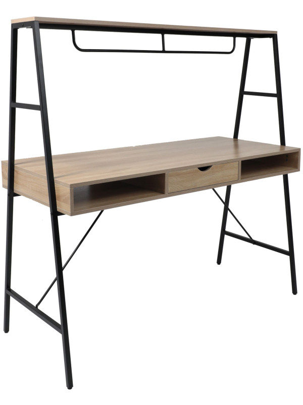 Стол письменный AksHome Vector светлый дуб/черный металл