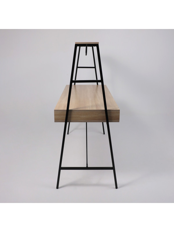 Стол письменный AksHome Vector светлый дуб/черный металл сбоку