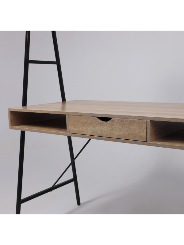 Стол письменный AksHome Vector светлый дуб/черный металл вблзи