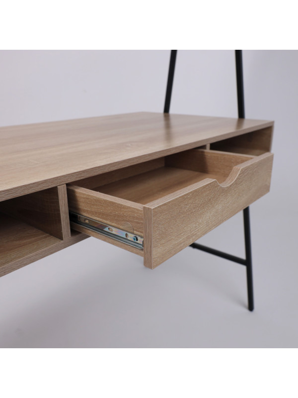 Стол письменный AksHome Vector светлый дуб/черный металл вблизи (1)