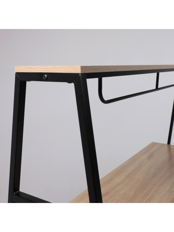 Стол письменный AksHome Vector светлый дуб/черный металл под углом