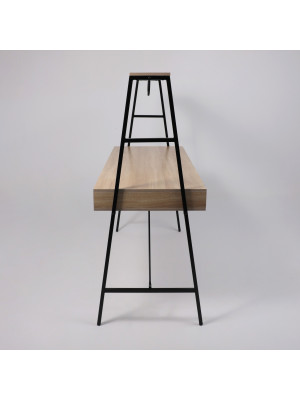 Стол письменный AksHome Vector светлый дуб/черный металл сбоку