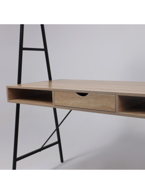 Стол письменный AksHome Vector светлый дуб/черный металл вблзи