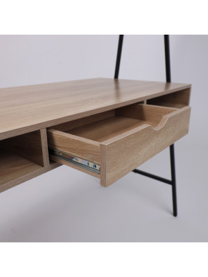 Стол письменный AksHome Vector светлый дуб/черный металл вблизи (1)