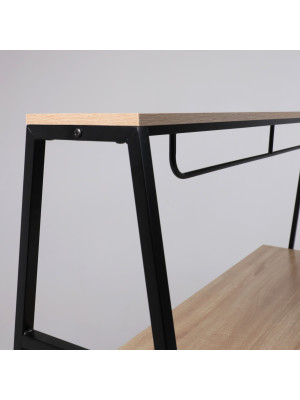 Стол письменный AksHome Vector светлый дуб/черный металл под углом