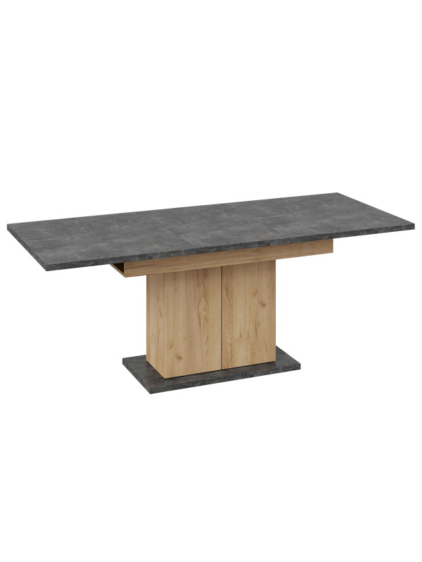 Кухонный стол ТриЯ Детройт Тип 1 ателье темный/дуб крафт золотой в раздвижном виде