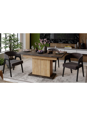 Кухонный стол ТриЯ Детройт Тип 1 ателье темный/дуб крафт золотой в интерьере