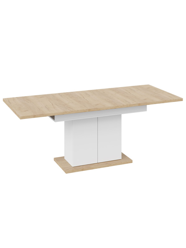 Кухонный стол ТриЯ Детройт Тип 1 дуб крафт золотой/белый в раздвижном виде