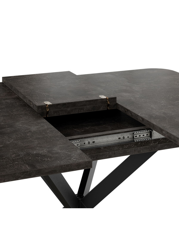 Кухонный стол ТриЯ Лиссабон Тип 1 черные опоры/ателье темный раздвижной механизм