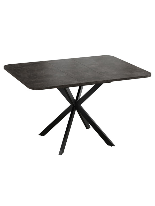 Кухонный стол ТриЯ Лиссабон Тип 1 черные опоры/ателье темный в раздвижном виде