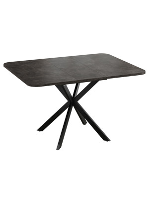 Кухонный стол ТриЯ Лиссабон Тип 1 черные опоры/ателье темный в раздвижном виде