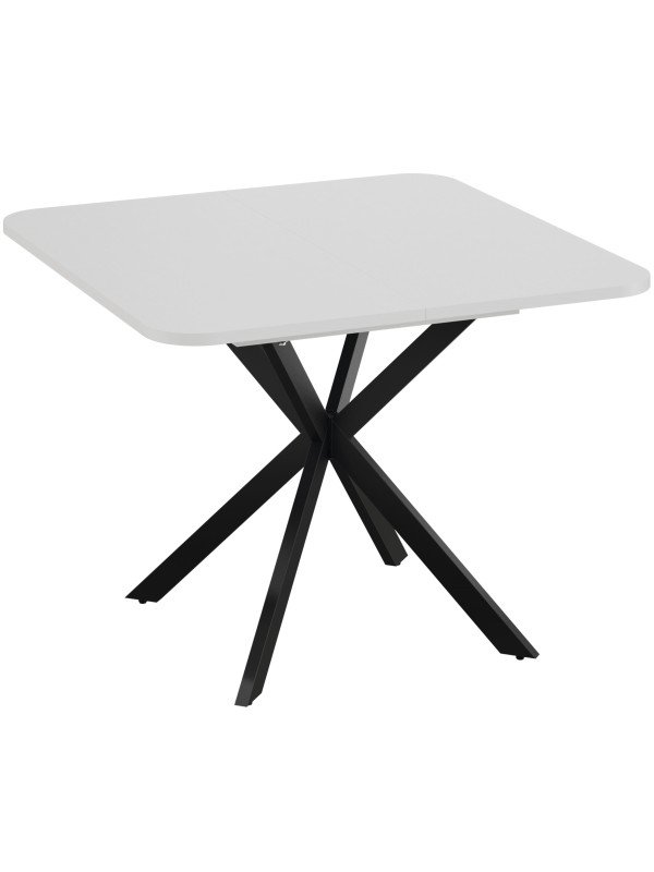Кухонный стол ТриЯ Лиссабон Тип 1 черные опоры/белый