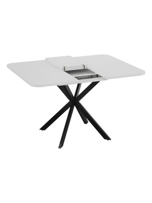 Кухонный стол ТриЯ Лиссабон Тип 1 черные опоры/белый раздвижной механизм