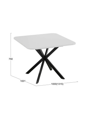 Кухонный стол ТриЯ Лиссабон Тип 1 черные опоры/белый схема