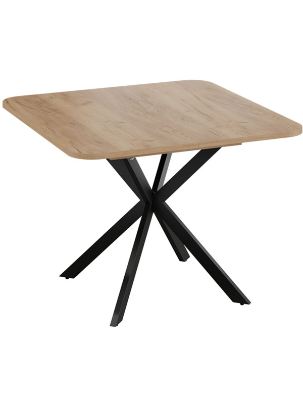 Кухонный стол ТриЯ Лиссабон Тип 1 черные опоры/дуб крафт золотой