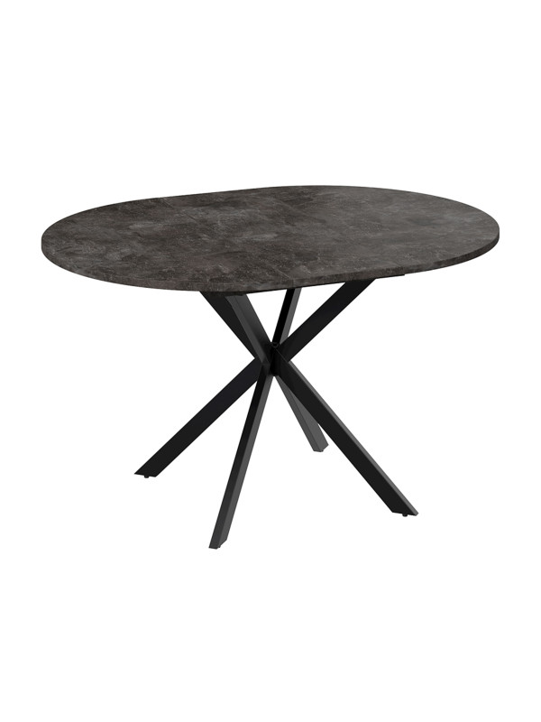 Кухонный стол ТриЯ Мэдисон Тип 1 ателье темный/черный в раздвижном виде