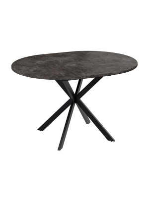 Кухонный стол ТриЯ Мэдисон Тип 1 ателье темный/черный в раздвижном виде