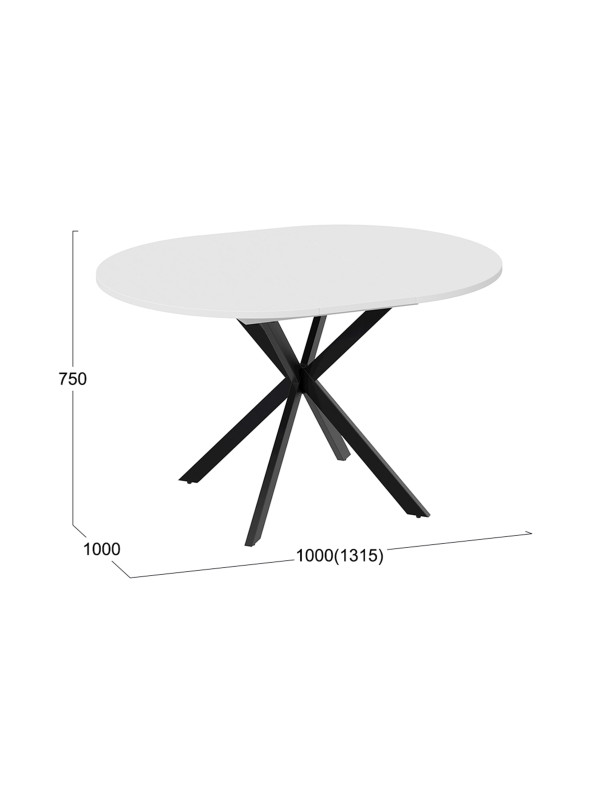Кухонный стол ТриЯ Мэдисон Тип 1 белый/черный схема