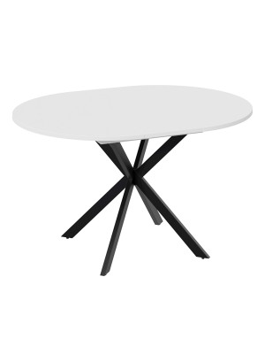 Кухонный стол ТриЯ Мэдисон Тип 1 белый/черный в раздвижном виде