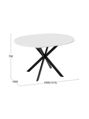 Кухонный стол ТриЯ Мэдисон Тип 1 белый/черный схема