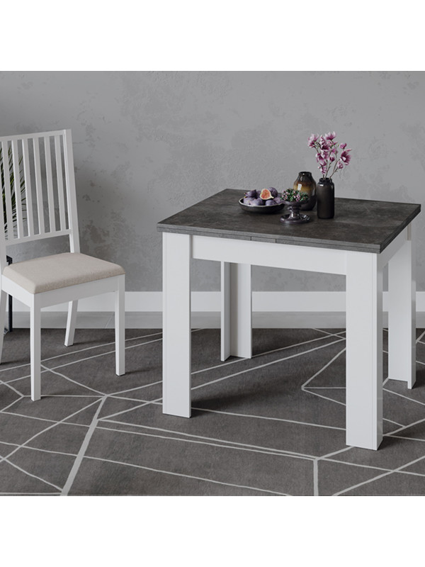 Кухонный стол ТриЯ Промо Тип 3 ателье темный/белый в интерьере