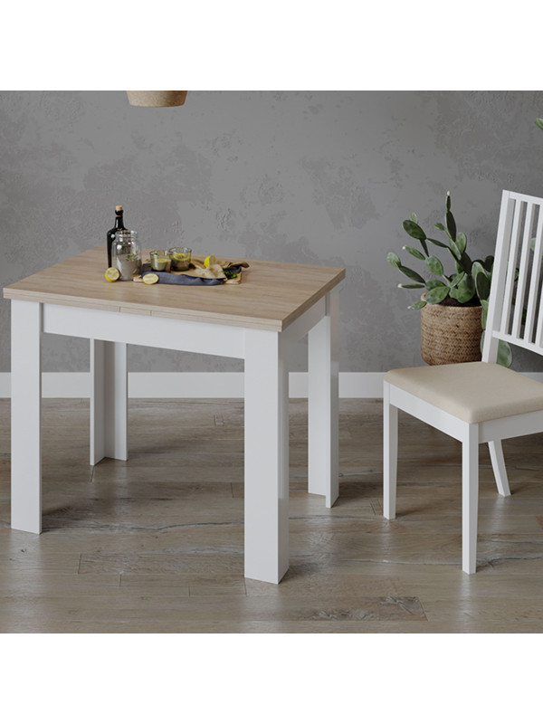 Кухонный стол ТриЯ Промо Тип 3 дуб сонома светлый/белый в интерьере