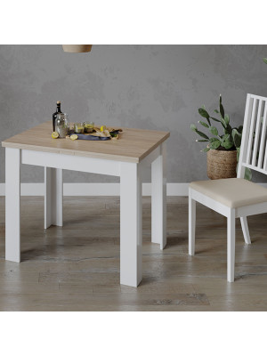 Кухонный стол ТриЯ Промо Тип 3 дуб сонома светлый/белый в интерьере