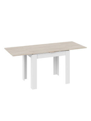 Кухонный стол ТриЯ Промо Тип 3 дуб сонома светлый/белый в раздвижном виде