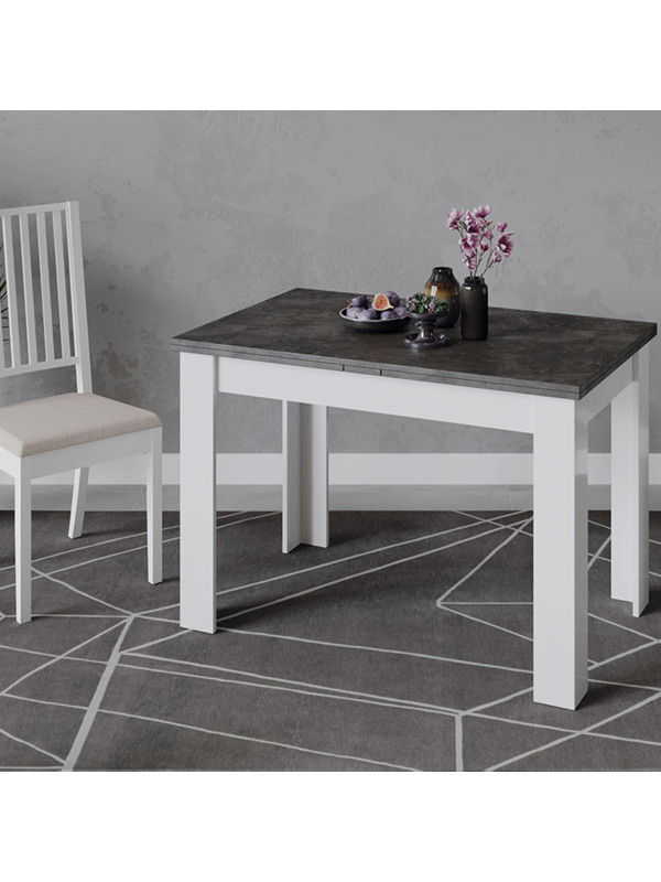 Кухонный стол ТриЯ Промо Тип 4 ателье темный/белый в интерьере