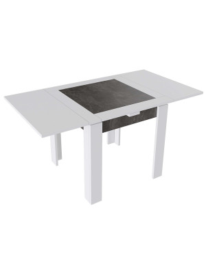 Кухонный стол ТриЯ Хьюстон Тип 3 ателье темный/белый в раздвижном виде