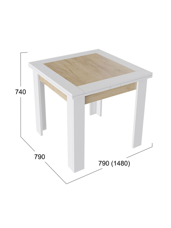 Кухонный стол ТриЯ Хьюстон Тип 3 крафт золотой/белый схема