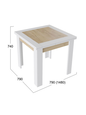 Кухонный стол ТриЯ Хьюстон Тип 3 крафт золотой/белый схема