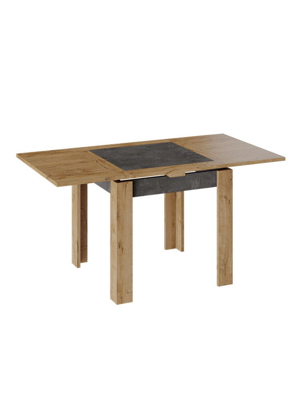 Кухонный стол ТриЯ Хьюстон Тип 3 моод темный/дуб вотан в раздвижном виде