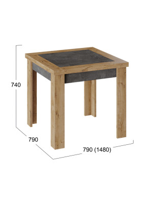 Кухонный стол ТриЯ Хьюстон Тип 3 моод темный/дуб вотан схема