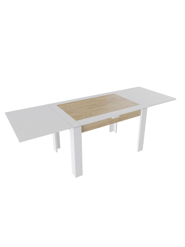 Кухонный стол ТриЯ Хьюстон Тип 4 дуб крафт золотой/белый в раздвижном виде