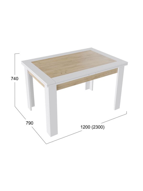 Кухонный стол ТриЯ Хьюстон Тип 4 дуб крафт золотой/белый схема