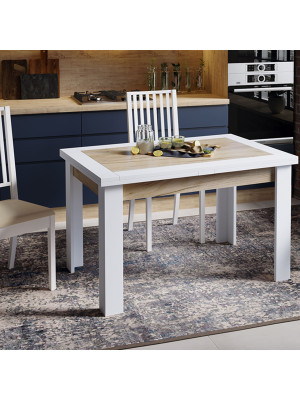 Кухонный стол ТриЯ Хьюстон Тип 4 дуб крафт золотой/белый в интерьере