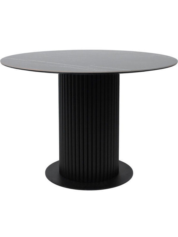 Кухонный стол Аврора Раунд камень черный Wacom pulido/черный матовый