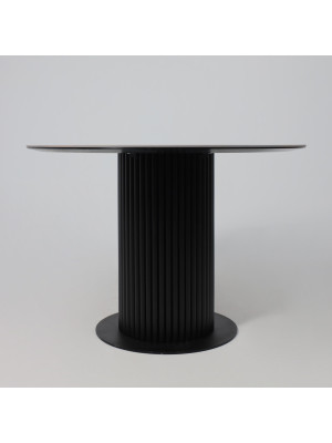 Кухонный стол Аврора Раунд камень черный Wacom pulido/черный матовый спереди