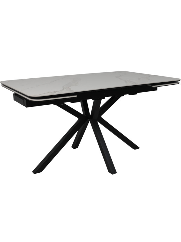 Кухонный стол Аврора Рейн New камень белый Greys White/черный матовый
