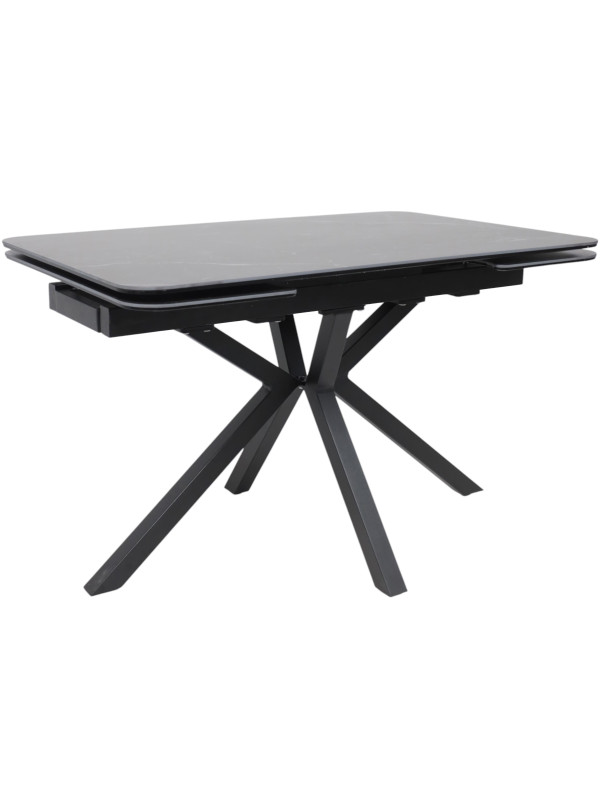 Кухонный стол Аврора Рейн New 1400 камень черный Greys Black/черный матовый