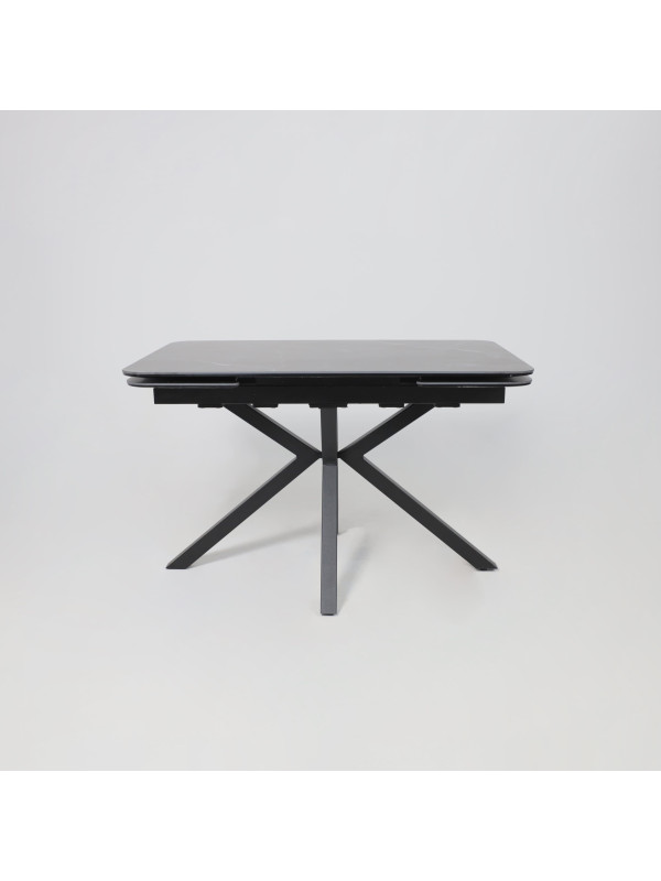 Кухонный стол Аврора Рейн New 1400 камень черный Greys Black/черный матовый раздвижной механизм (2)