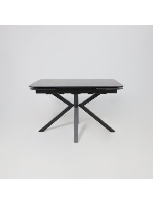 Кухонный стол Аврора Рейн New 1400 камень черный Greys Black/черный матовый раздвижной механизм (2)