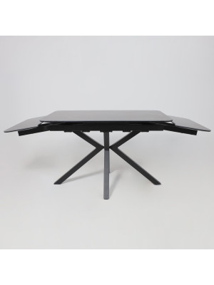 Кухонный стол Аврора Рейн New 1400 камень черный Greys Black/черный матовый раздвижной механизм (3)