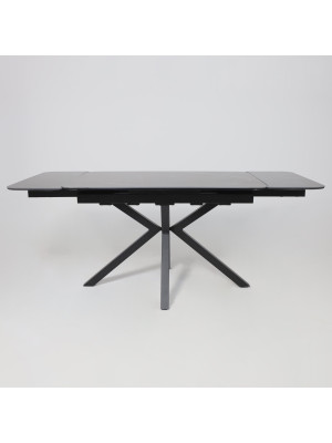 Кухонный стол Аврора Рейн New 1400 камень черный Greys Black/черный матовый раздвижной механизм (4)