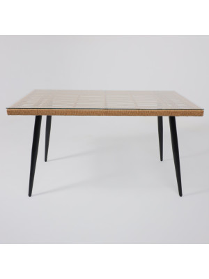 Стол садовый AksHome Bergamo сталь-черная/стекло спереди