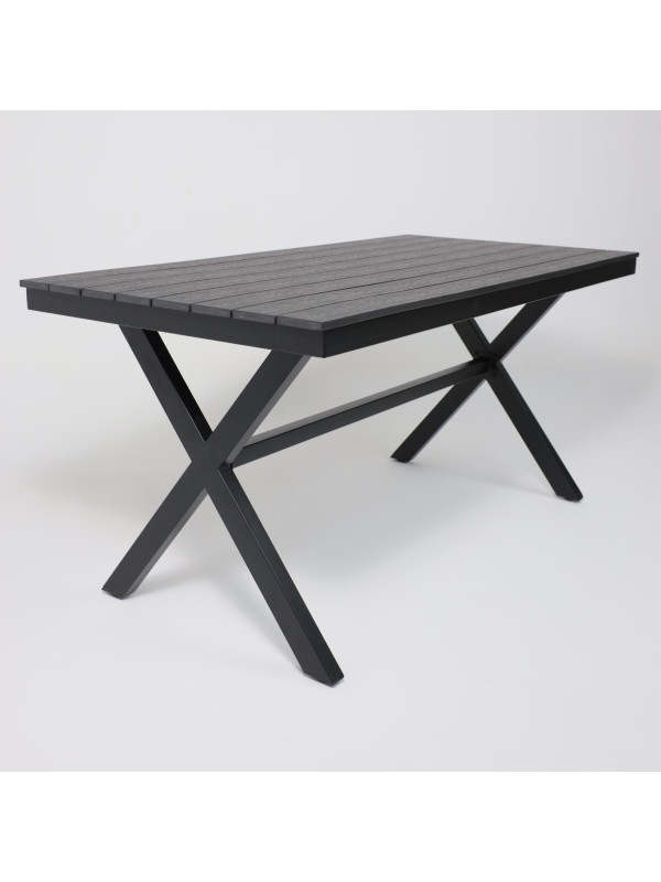 Стол садовый AksHome Florence сталь-черная/чёрный под углом