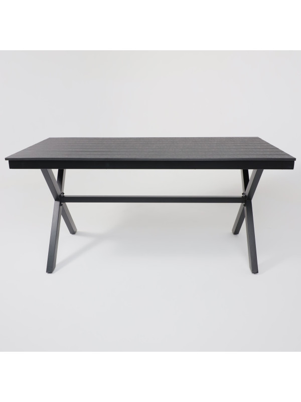 Стол садовый AksHome Florence сталь-черная/чёрный спереди