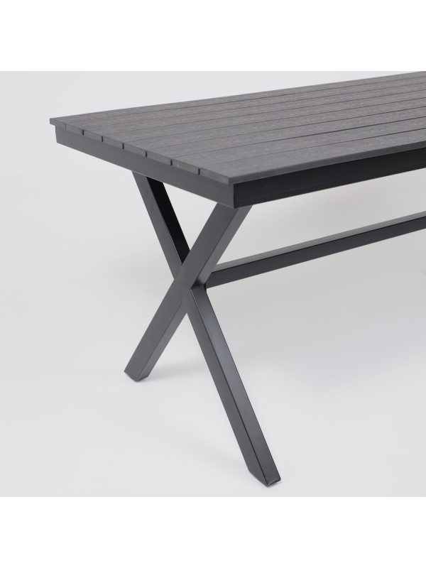 Стол садовый AksHome Florence сталь-черная/чёрный вблизи