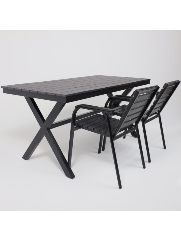 Стол садовый AksHome Florence сталь-черная/чёрный в интерьере